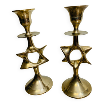 Pair of designer candlesticks