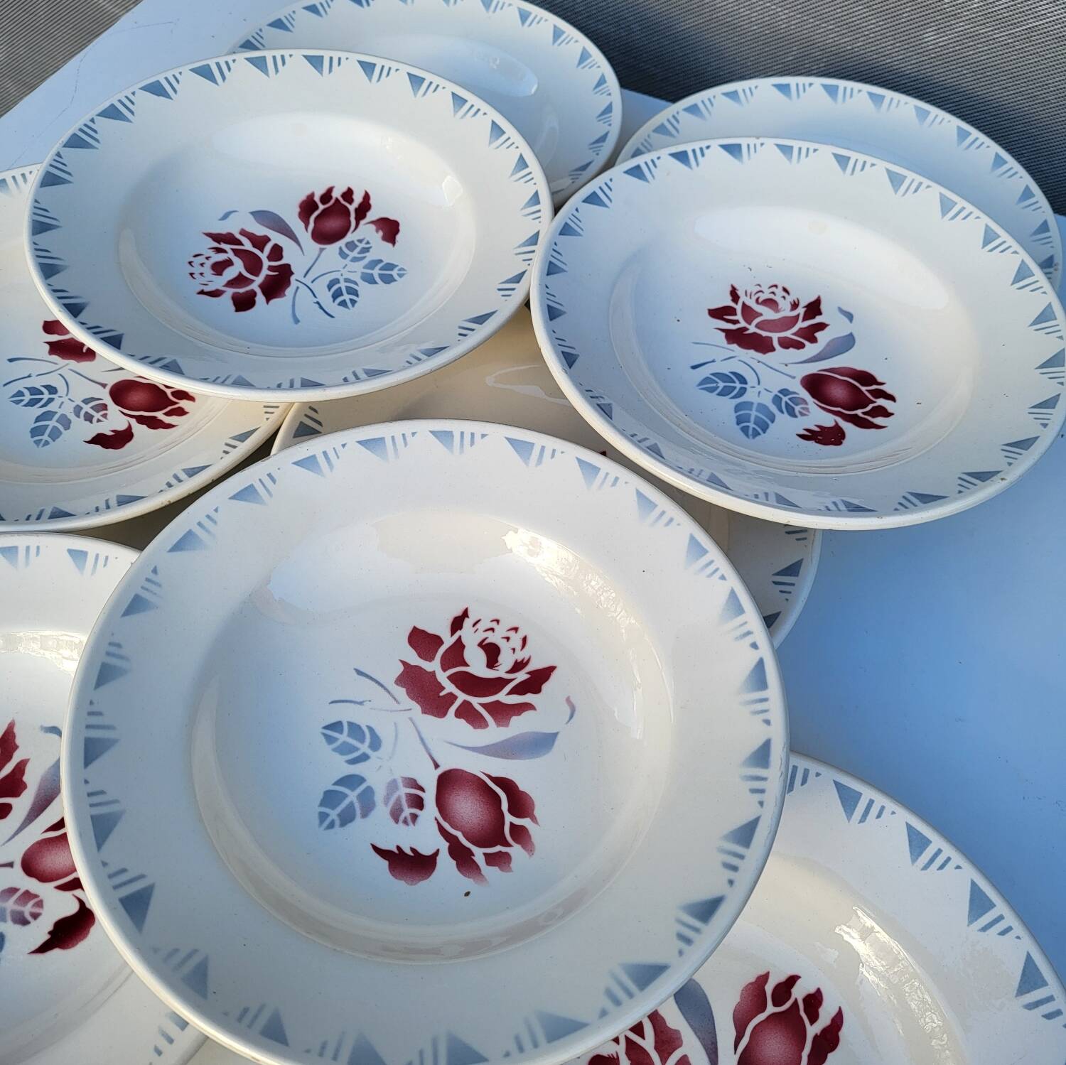 Lot 9 deep plates ▪︎ Art Deco ▪︎ Jane ▪︎ Niderviller