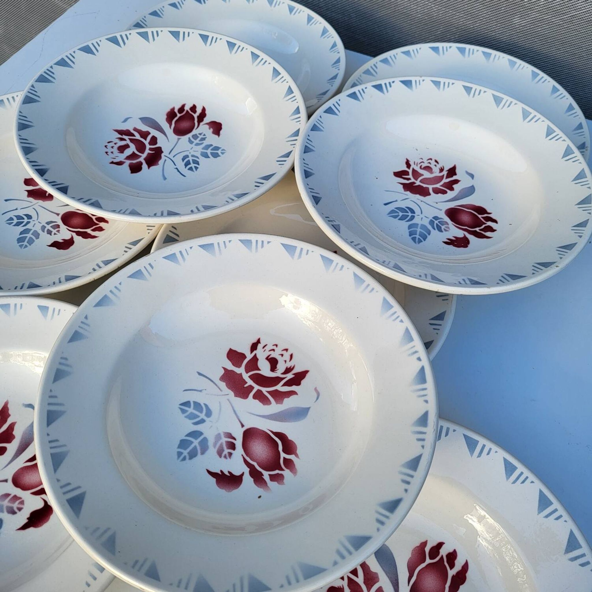 Lot 9 deep plates ▪︎ Art Deco ▪︎ Jane ▪︎ Niderviller