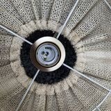 Scandinavian style jute and wood pendant light