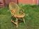 Vintage ovoid-shaped rattan armchair.