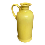 Old Yellow Glazed Ceramic Pitcher Vintage Kitchen #D427