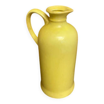 Old Yellow Glazed Ceramic Pitcher Vintage Kitchen #D427