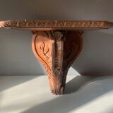 Wall console in carved wood, old harness, eighteenth century, France