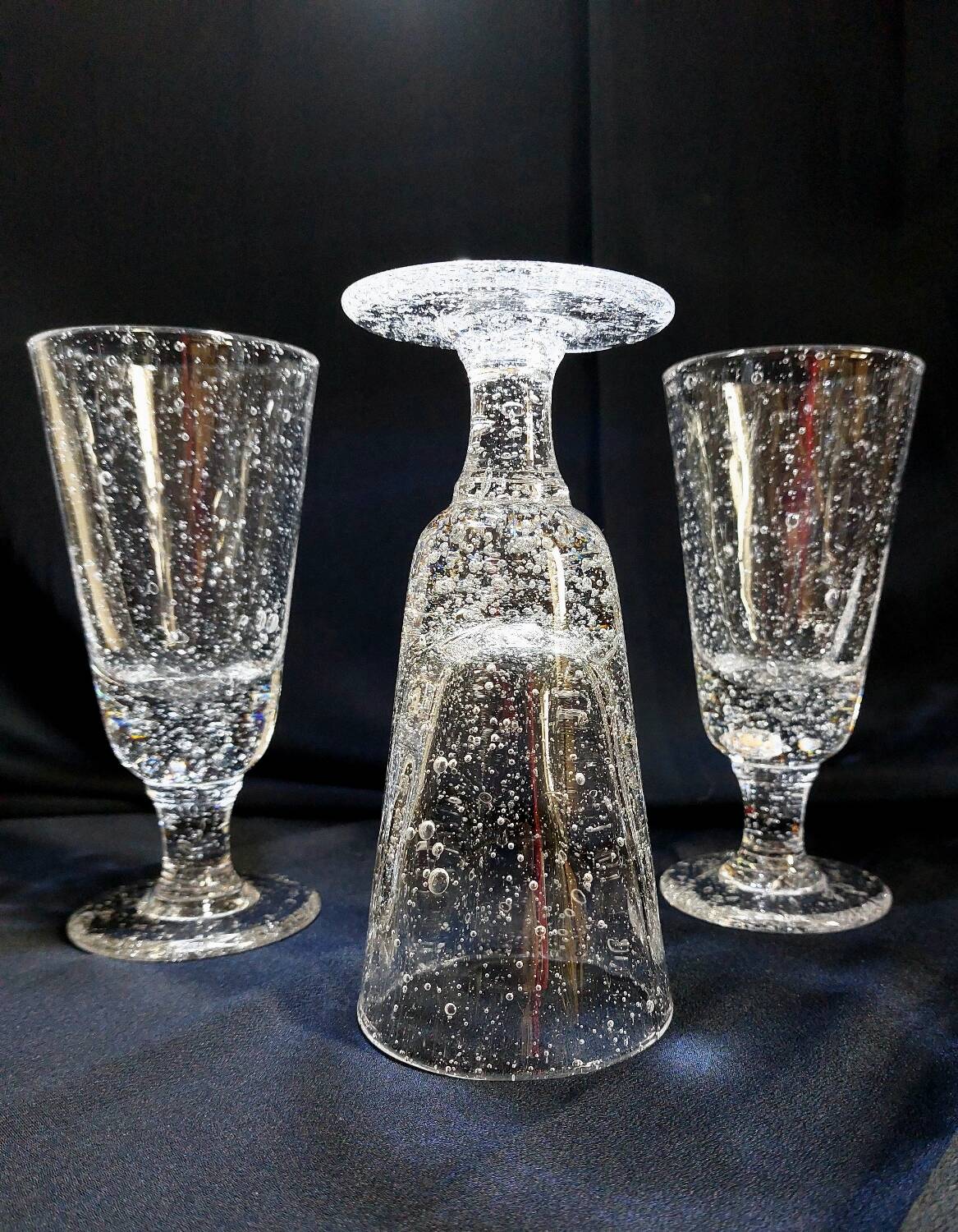 Set of 3 vintage bubble glasses