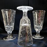 Set of 3 vintage bubble glasses