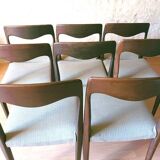 8 renovated vintage 1960s Scandinavian rosewood chairs