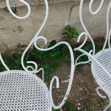 Salon de jardin ancien en fer plein milieu xxeme