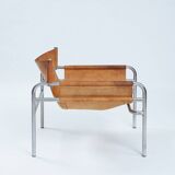 Walter Anthonis sz14 t Spectrum brown hide leather lounge chair, 1971