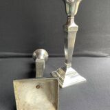 Candle holders (2) - Modern mid-century - Silver metal - Square base