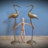 Duo brass herons