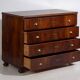 Antique pine chest of drawers with four drawers and brass handles – Central Europe, circa 1900