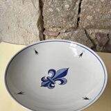 Compotier en faïence fleur de lys signé Henriot