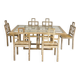 Ensemble 6 chaises et table à manger en chêne cérusé, 1980