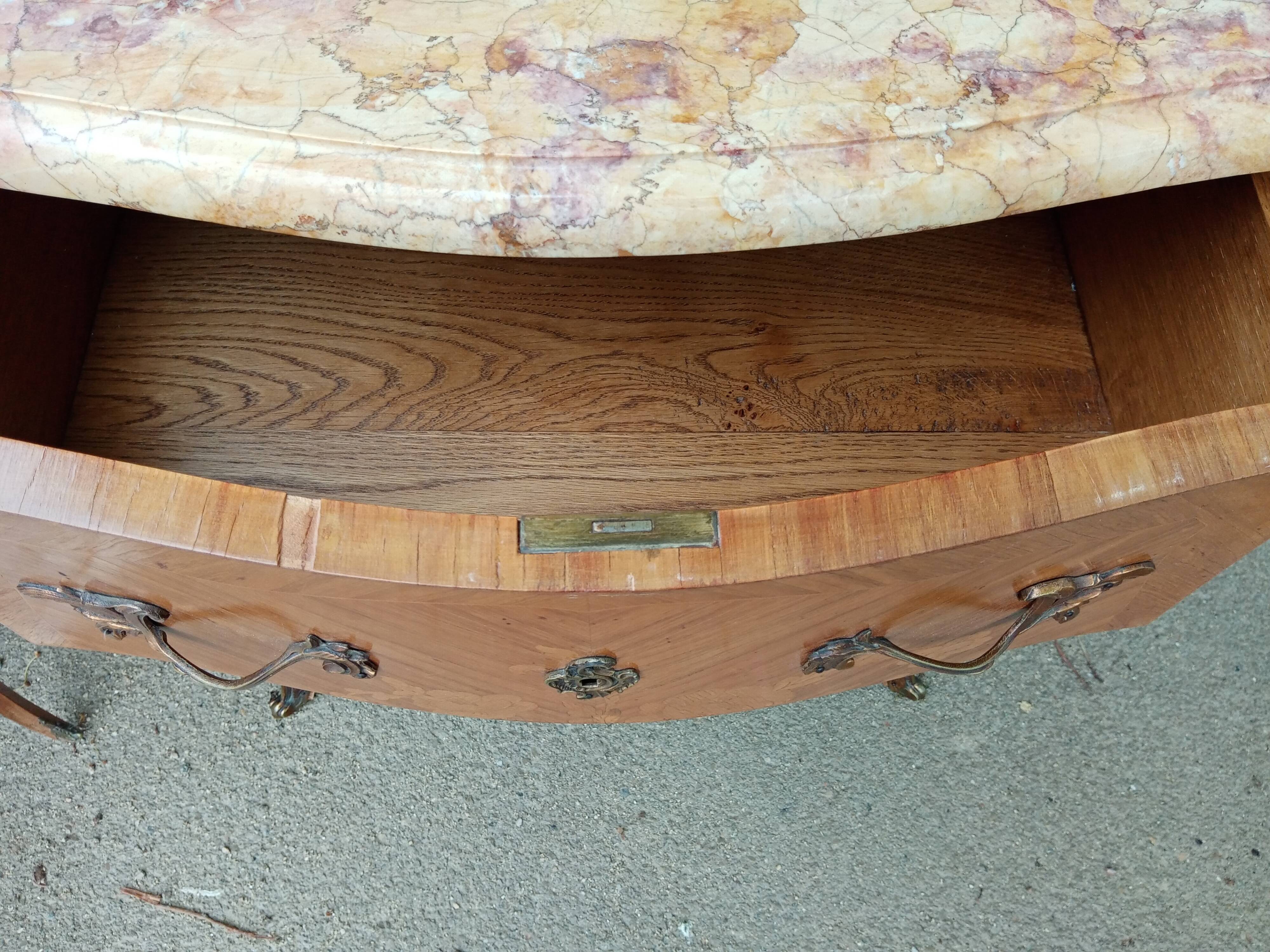 Louis XV chest of drawers 2 drawers and marble