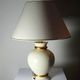Vintage cracked cream white faience lamp Le Dauphin 1960s-70s Panama