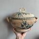 Vintage soup bowl in opaque porcelain from Gien - Glaieul model