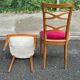 Set of 4 Art Deco Directoire chairs in solid wood and red velvet, 1960.