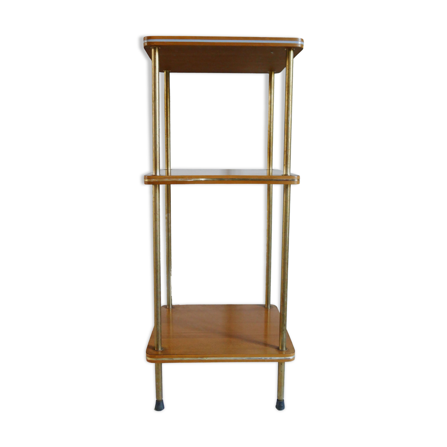 Vintage side table in brown formica