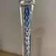 Blue spiral glass candlestick