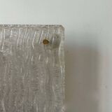 Pair of vintage sconces, molded frosted glass, Murano Italy 1970