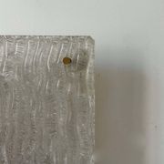 Pair of vintage sconces, molded frosted glass, Murano Italy 1970