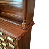 Grand cabinet d’apothicaire en acajou ancien, armoire de pharmacie Art Déco, bibliothèque