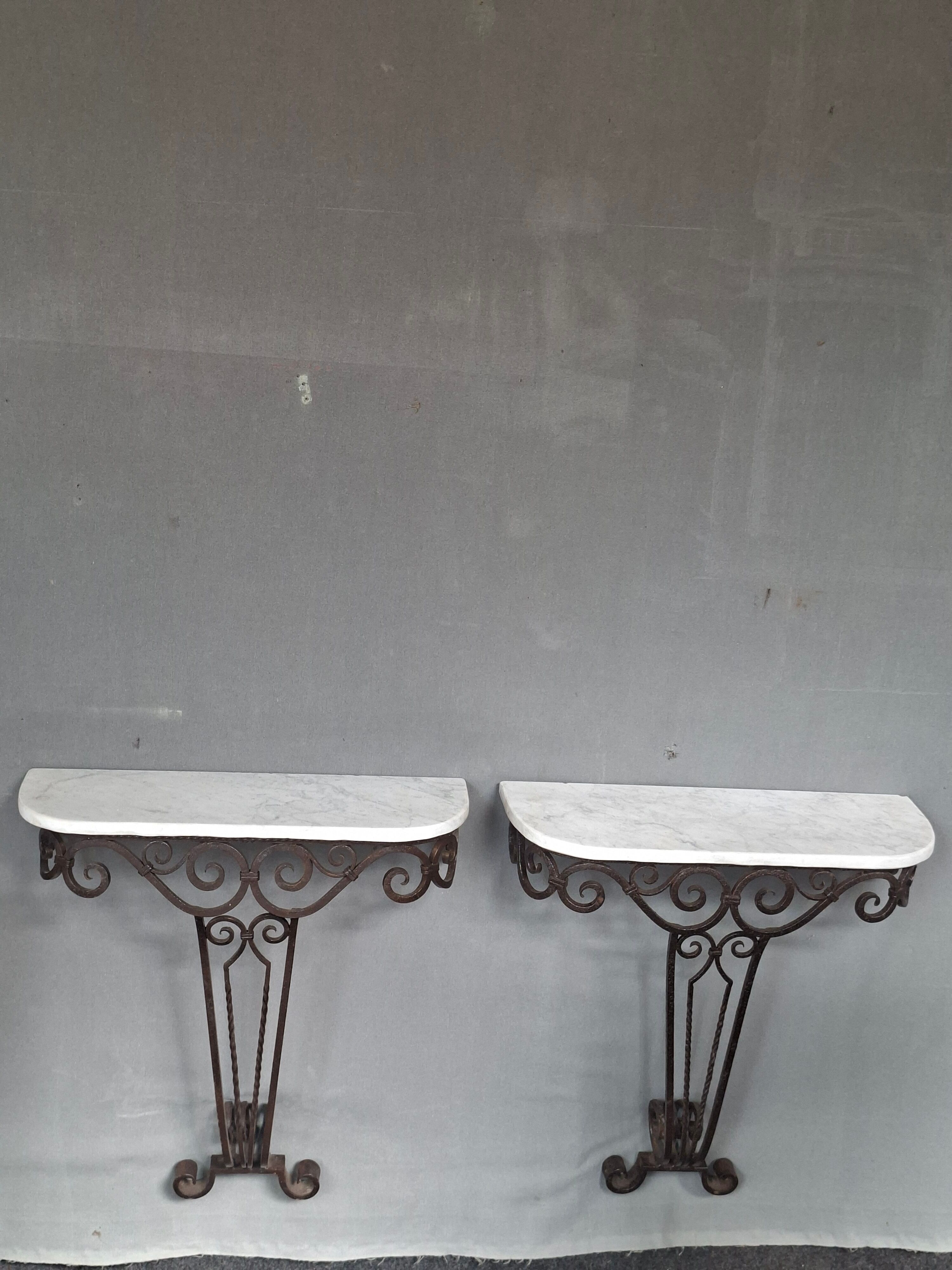 Pair of Art Deco consoles
