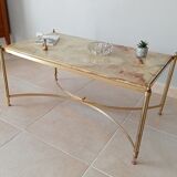 Neoclassical marble and brass coffee table 50s/60s