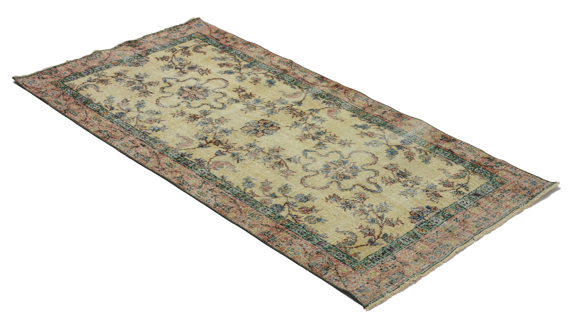 Anatolian handmade vintage rug 120 cm x 100 cm