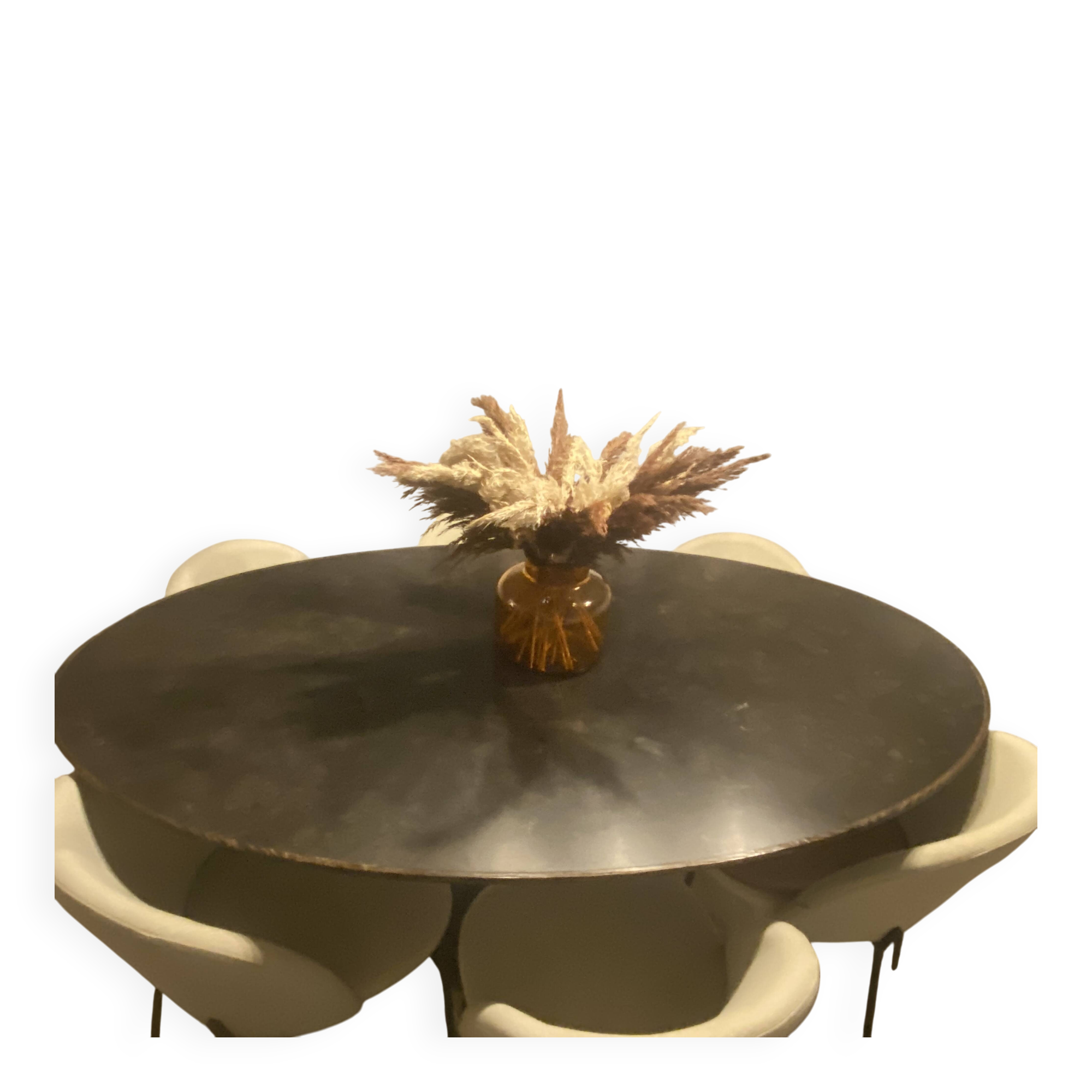 Blue stone dining table