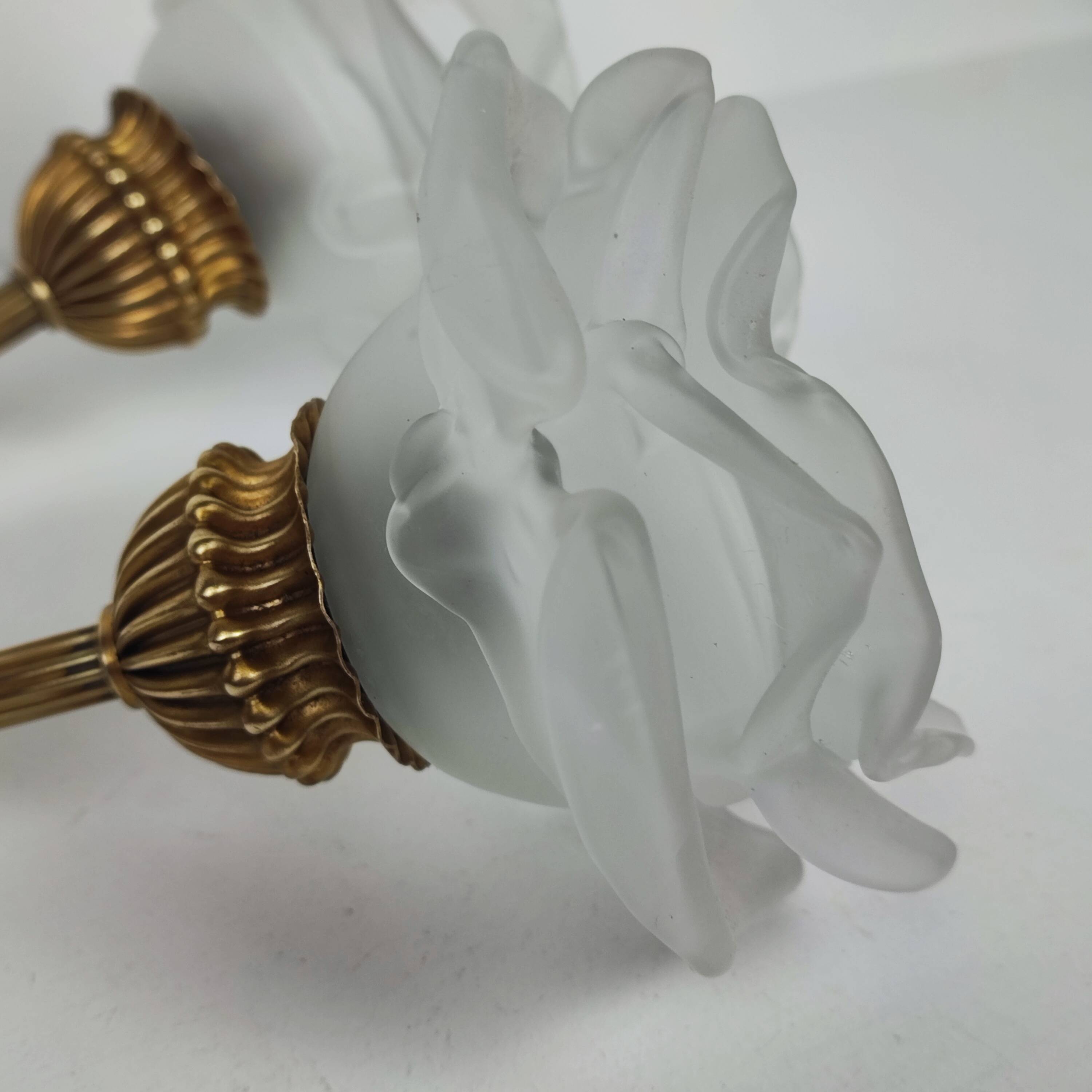 Double brass wall light