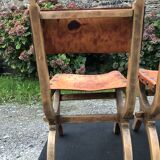 Set of 4 vintage brutalist chairs by Bram Sprij, Netherlands 1960s. in beech.