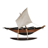 Wooden outrigger canoe in the 90s