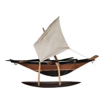 Pirogue à balancier en bois années 90