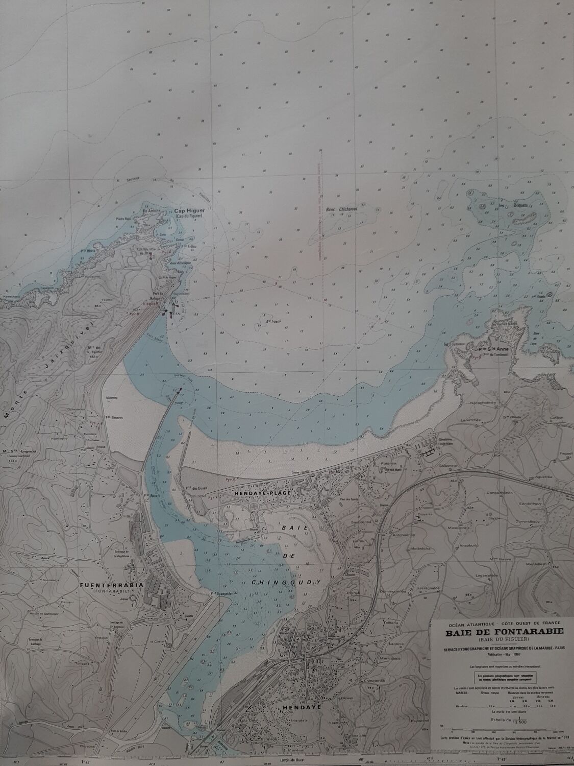 Nautical chart of the Bay of Hendaye