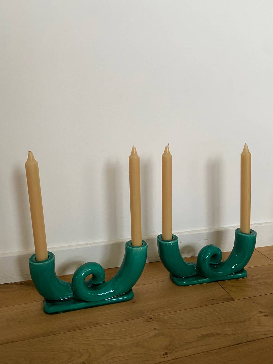 Pair of Vallauris candlesticks