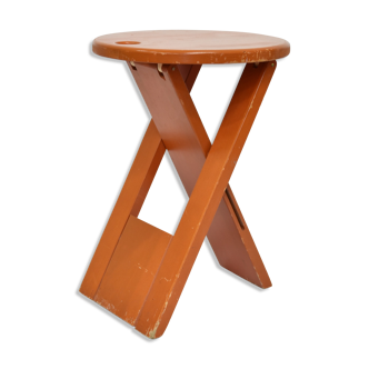 Tabouret pliant en bois vintage