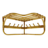 Bamboo and rattan coat rack, 1960s