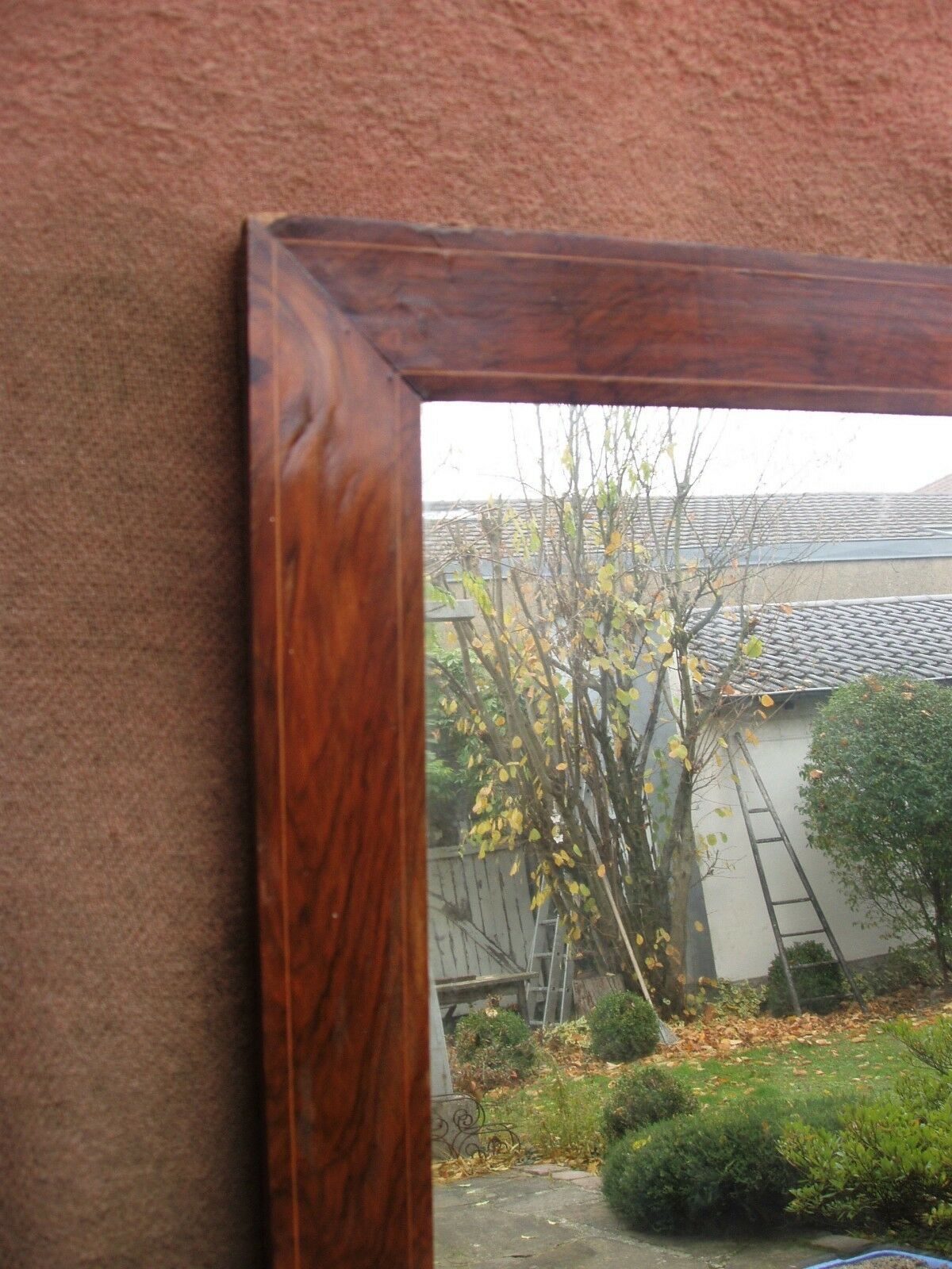 Mirror Louis-Philippe plated walnut and marquetry 69x47cm