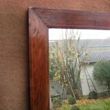 Miroir Louis-Philippe plaqué noyer et marqueterie 69x47cm