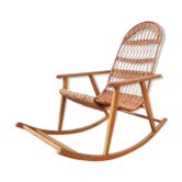 Rocking-chair en rotin