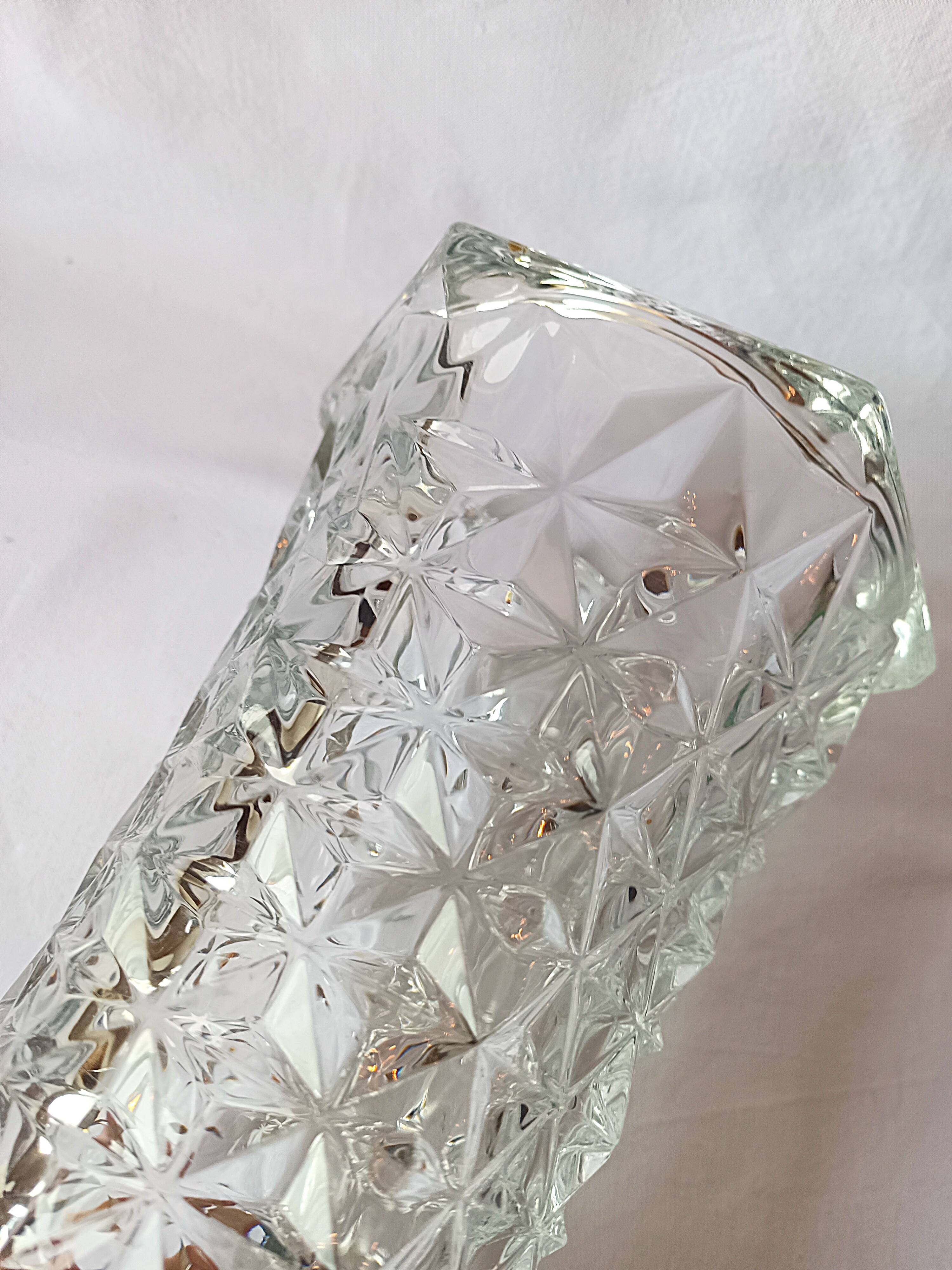 large vintage crystal vase flower decoration