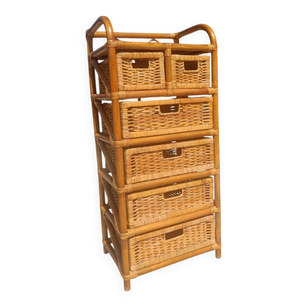 Commode chiffonnier en rotin