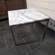 Table basse Roche Bobois en métal chromé dessus marbre,  1970