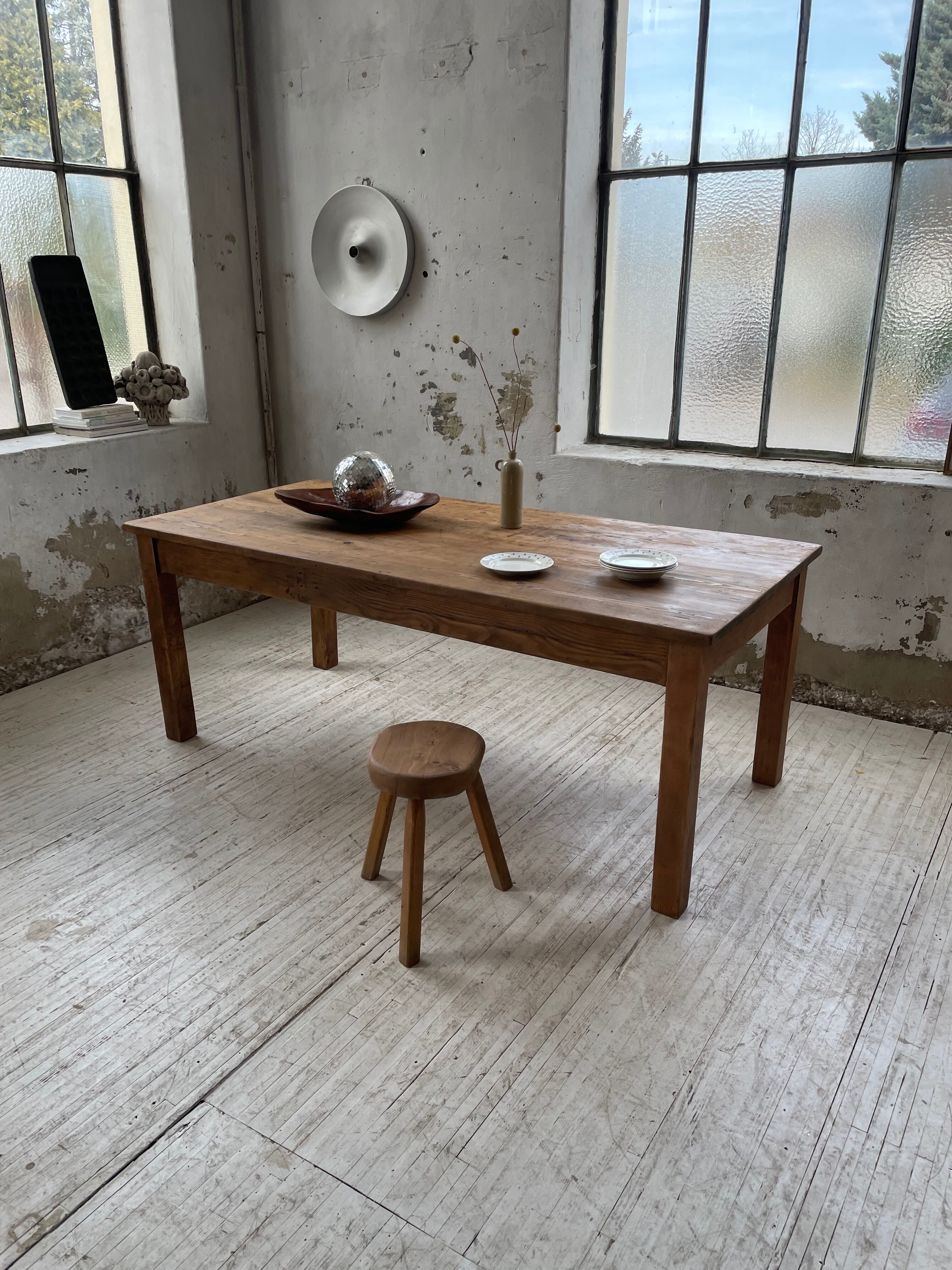 Farmhouse table in elm and pine 2m