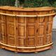 Vintage brutalist bar counter in solid wood from the 1980s.