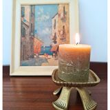 Bougeoir brutaliste en laiton