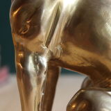 Vintage brass greyhound sitting dog from the 70s, height 25 cm