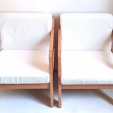 Paire de fauteuils par Magne France tissu déhoussable